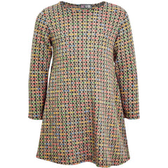 Kids Girls Swing Dress Long Sleeve Tweed Texture Flared Party Summer Dresses