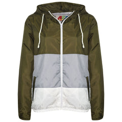 Kids Girls Boys Windbreaker Contrast Panel Jackets Hooded Raincoat Rain Mac 5-13
