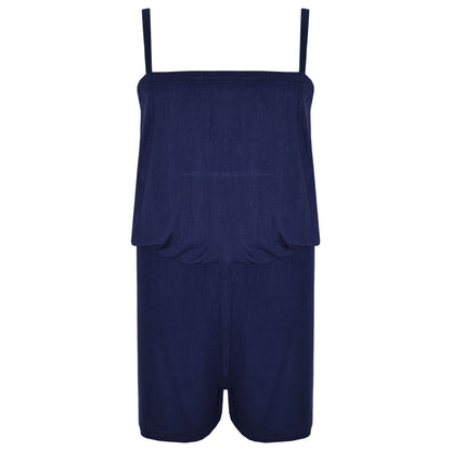 Kids Girls Plain Color Playsuit Trendy Summer All In One Jumpsuit New Age 5-13 Y