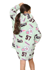 Kids Girls Boys Ultra Soft Oversized Hoodie Snuggle Plush Sherpa Fleece Lining