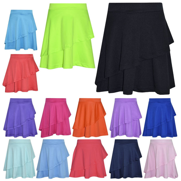 A2Z 4 Kids® Girls Skirt Kids Plain Color Fashion Dance Double Layer Party Skirts New Age 5 6 7 8 9 10 11 12 13 Years