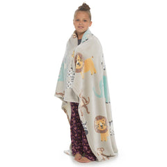 A2Z 4 Kids Girls Boys Blanket Safari Animals Glow in The Dark Throw Blankets