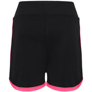 A2Z 4 Kids Black and Neon Pink Crop Top And Shorts Set Contrast Colour Short Sleeves T Shirt Summer Outfit 2 Piece Activewear Girls Age 5-13 years