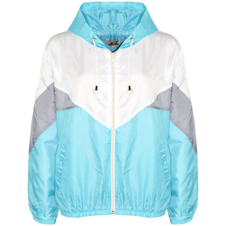 A2Z 4 Kids Windbreaker Aqua Waterproof Raincoat Jackets Contrast Panels Shower Resistant Lightweight Hooded Coat Girls Age 5-13 Years