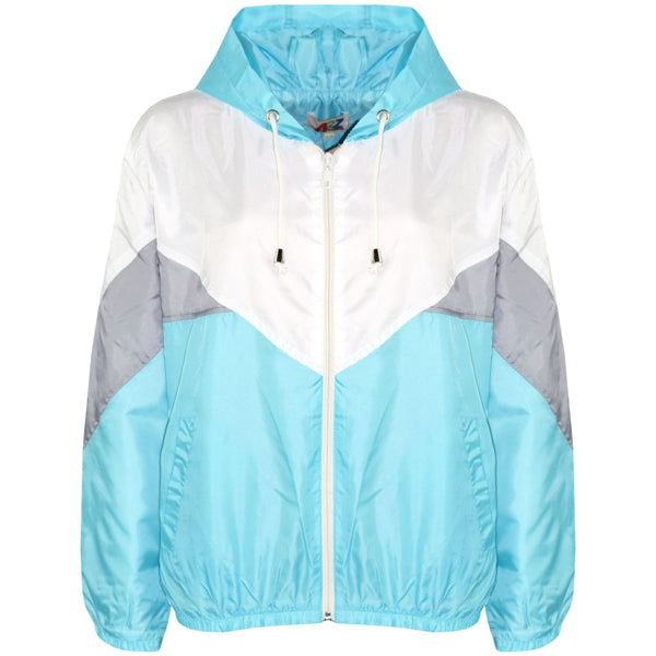 A2Z 4 Kids Windbreaker Aqua Waterproof Raincoat Jackets Contrast Panels Shower Resistant Lightweight Hooded Coat Girls Age 5-13 Years - A2Z 4 Kids