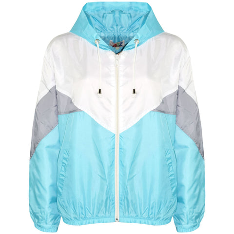 A2Z 4 Kids Windbreaker Aqua Waterproof Raincoat Jackets Contrast Panels Shower Resistant Lightweight Hooded Coat Girls Age 5-13 Years - A2Z 4 Kids