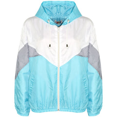 A2Z 4 Kids Windbreaker Aqua Waterproof Raincoat Jackets Contrast Panels Shower Resistant Lightweight Hooded Coat Girls Age 5-13 Years - A2Z 4 Kids