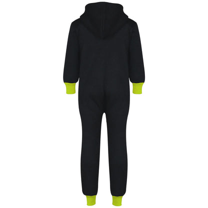 A2Z 4 Kids Girls Boys Neon Green Contrast Fleece Onesie All In One Jumsuit Playsuit Nightwear New Age 2 3 4 5 6 7 8 9 10 11 12._13 Years