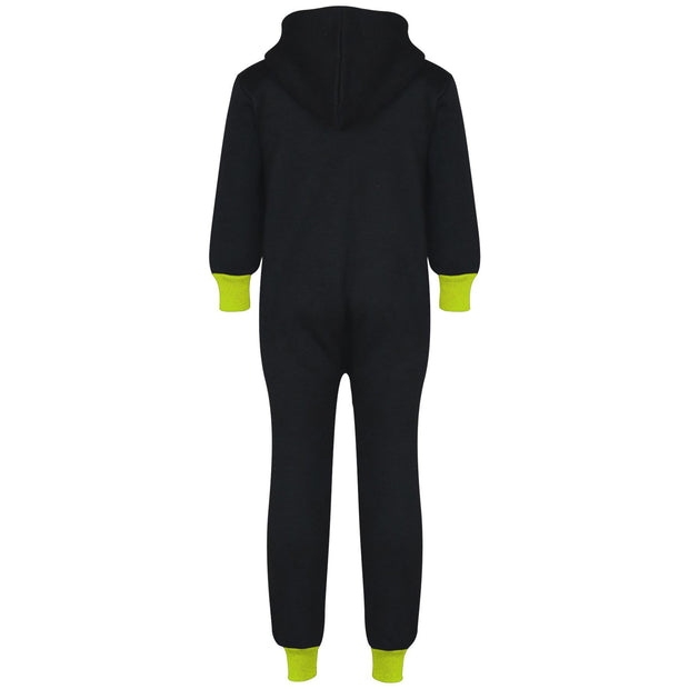 A2Z 4 Kids Girls Boys Neon Green Contrast Fleece Onesie All In One Jumsuit Playsuit Nightwear New Age 2 3 4 5 6 7 8 9 10 11 12._13 Years