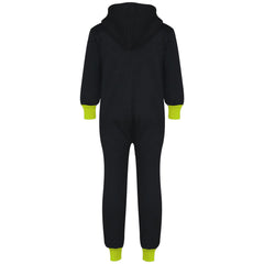 A2Z 4 Kids Girls Boys Neon Green Contrast Fleece Onesie All In One Jumsuit Playsuit Nightwear New Age 2 3 4 5 6 7 8 9 10 11 12._13 Years