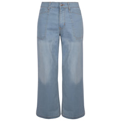 Kids Girls Palazzo Wide Leg Stretchy Denim Jeans Flared Fashion Baggy Pants 5-14