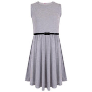 Kids Girls Skater Dress Party Dresses With Free Belt For Children New Age 2-13 - A2Z 4 Kids