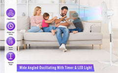 A2Z Pedestal Fan 16 Inch 3-Speed Setting Remote Control Electric Standing Fan