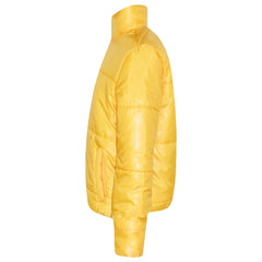 Girls Jacket Kids Wetlook Cropped Padded Quilted Puffer Bubble Jackets Coat 5-13