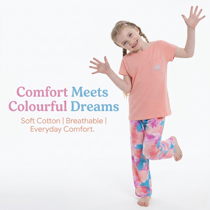 A2Z 4 Kids Girls Short Sleeve Pyjamas Set 2 Piece Comfortable Sleepwear Set
