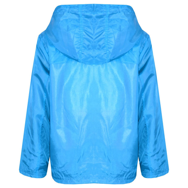 A2Z 4 Kids® Girls Boys Raincoats Jackets Kids Aqua Lightweight Kag Mac Waterproof Hooded Jacket Cagoule Rain Mac Age 5 6 7 8 9 10 11 12 13 Years