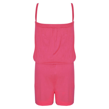 Kids Girls Plain Color Playsuit Trendy Summer All In One Jumpsuit New Age 5-13 Y