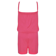 Kids Girls Plain Color Playsuit Trendy Summer All In One Jumpsuit New Age 5-13 Y