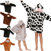 A2Z Unisex Mens Ladies Oversized Kangaroo Pocket Hooded Animal Wearable Blanket