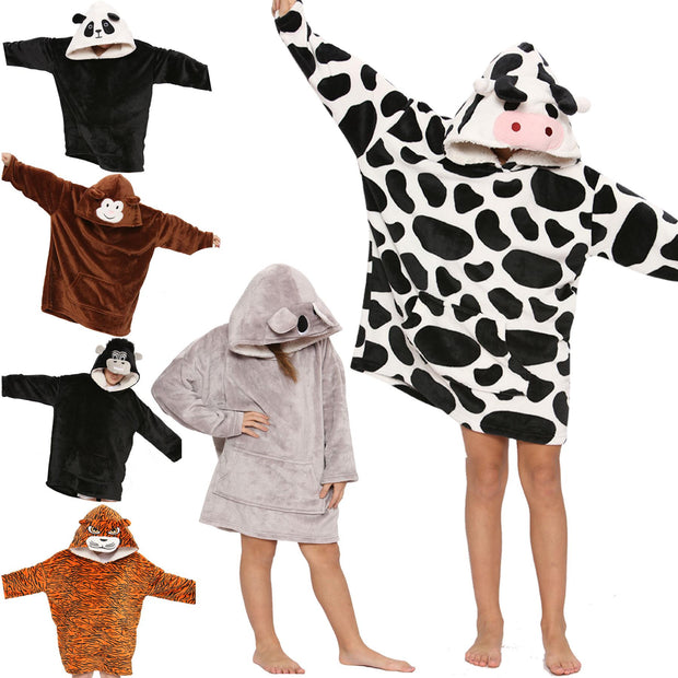A2Z Unisex Mens Ladies Oversized Kangaroo Pocket Hooded Animal Wearable Blanket