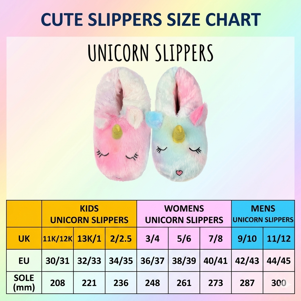 A2Z Unicorn Slippers Plush Soft Warm Cute Indoor Shoes For Kids & Womens