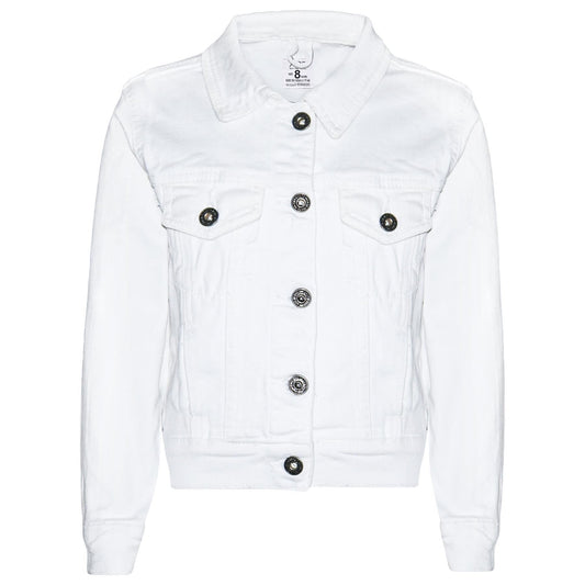 Women White Denim Jacket Cotton Casual Fashion Vintage Classic Streetwear Jeans