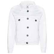 Women White Denim Jacket Cotton Casual Fashion Vintage Classic Streetwear Jeans