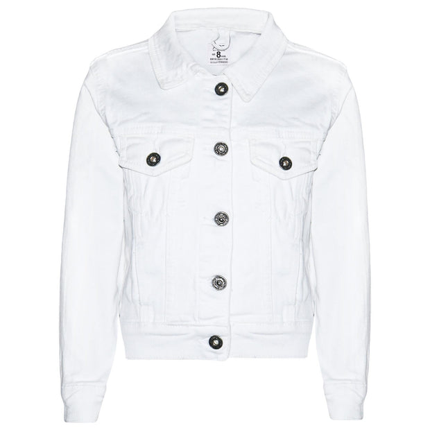 Women White Denim Jacket Cotton Casual Fashion Vintage Classic Streetwear Jeans