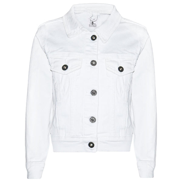 Women White Denim Jacket Cotton Casual Fashion Vintage Classic Streetwear Jeans