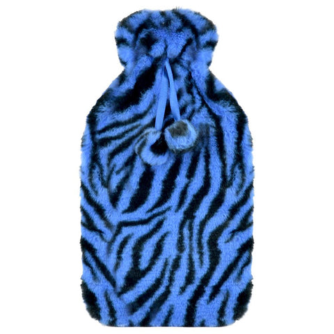 A2Z Hot Water Bottle 2 Litre Plush Faux Fur Fleece Cover Rubber Hot Water Bag