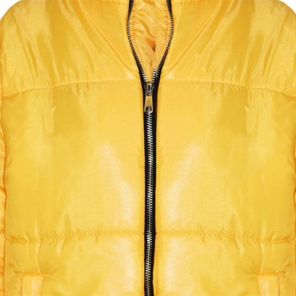 Girls Jacket Kids Wetlook Cropped Padded Quilted Puffer Bubble Jackets Coat 5-13