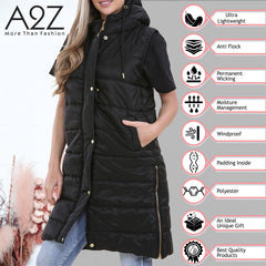 Ladies Oversized Gilet Long Line Style Jacket Long Sleeveless Fashion Women Coat