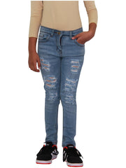A2Z 4Kids Kids Ripped Jeans Comfort Stretch Jeans Cotton  Pants  Age 3-14 Years