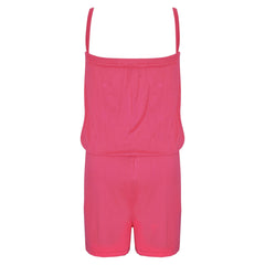 Kids Girls Plain Color Playsuit Trendy Summer All In One Jumpsuit New Age 5-13 Y