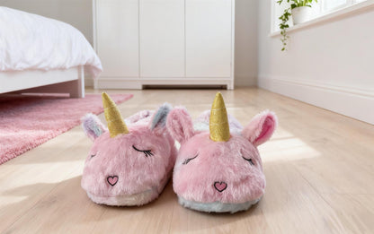 A2Z Unicorn Slippers Plush Soft Warm Cute Indoor Shoes For Kids & Womens