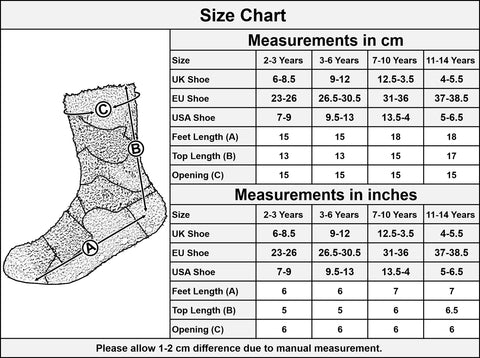 Kids Boys Soft Fluffy Slipper Socks Warm Winter Non Slip Gripper Cosy Socks