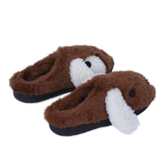 Kids Cute 3D Dog Animal Slippers Soft Plush Warm Indoor Non-Slip Footwear Shoes