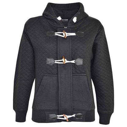 KIDS GIRLS BOYS DUFFEL HOODIE KIDS QUILTED FLEECE HOODED JACKET AGE 7-13 YEARS