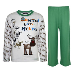 Girls Boys SANTAS LITTLE HELPER Christmas Pyjamas Reindeer Rudolph PJ's Age 1-7 Years