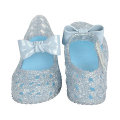 A2Z 4 Kids Girls Glitter Sliders PVC Soft Jelly Slip-On Bow Shoes Summer Holiday