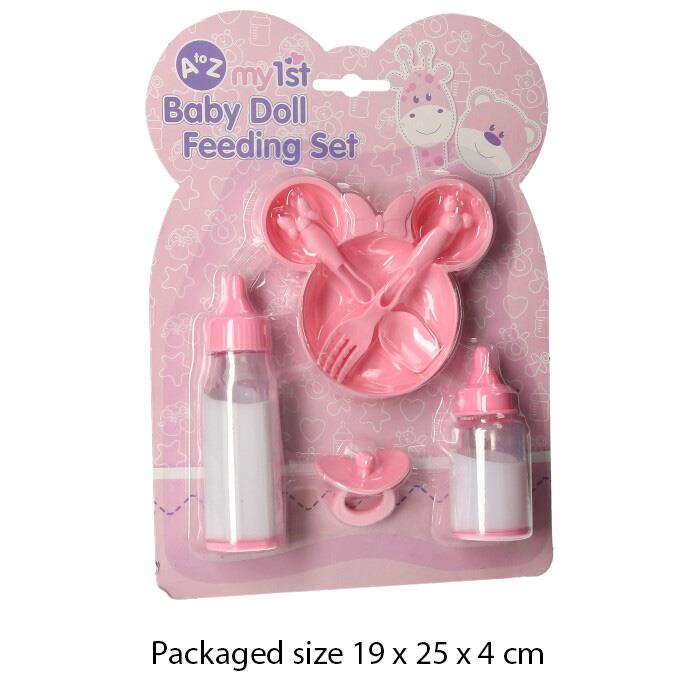 Kids Doll Feeding Set 2 Pcs Magic Bottles Plate Fork Spoon Toy Playset Gifts Set