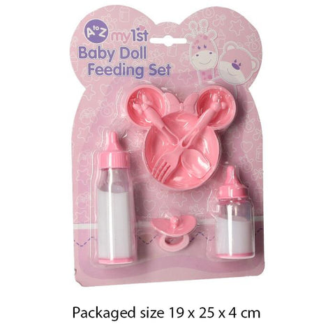 Kids Doll Feeding Set 2 Pcs Magic Bottles Plate Fork Spoon Toy Playset Gifts Set