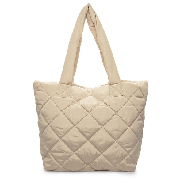 Women Quilted Puffer Shoulder Bag Ladies Beach Bag Fashion Padded Tote Handbag