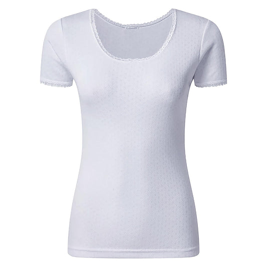 A2Z Ladies Pointelle Thermal Vests Short Sleeve Vest Top 0.75 Tog Warmer T Shirt