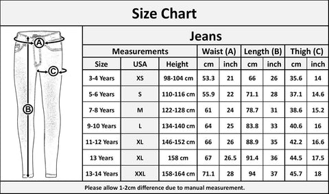 Girls Stretchy Jeans Kids Roses Print Denim Pants Trousers Jeggings 5-13 Years