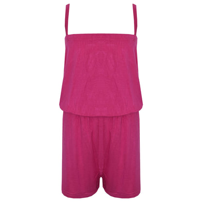 Kids Girls Plain Color Playsuit Trendy Summer All In One Jumpsuit New Age 5-13 Y