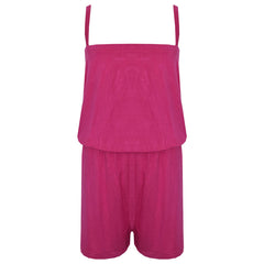 Kids Girls Plain Color Playsuit Trendy Summer All In One Jumpsuit New Age 5-13 Y