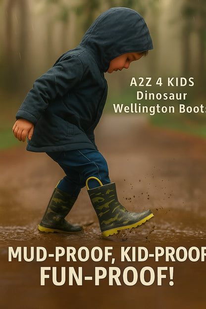 Dinosaur Wellington Boots Boys Girls PVC Rain Wellies Non-Slip Waterproof Shoes