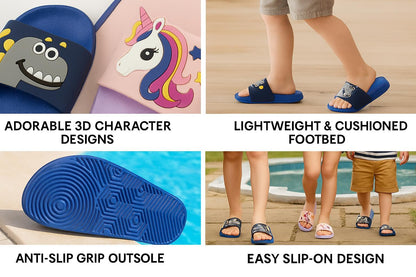 A2Z 4 Kids Boys Girls Sliders Sandals Cute Dinosaur Unicorn Summer Beach Shoes