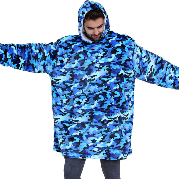 A2Z Unisex Mens Ladies Oversized Kangaroo Pocket Hooded Animal Wearable Blanket